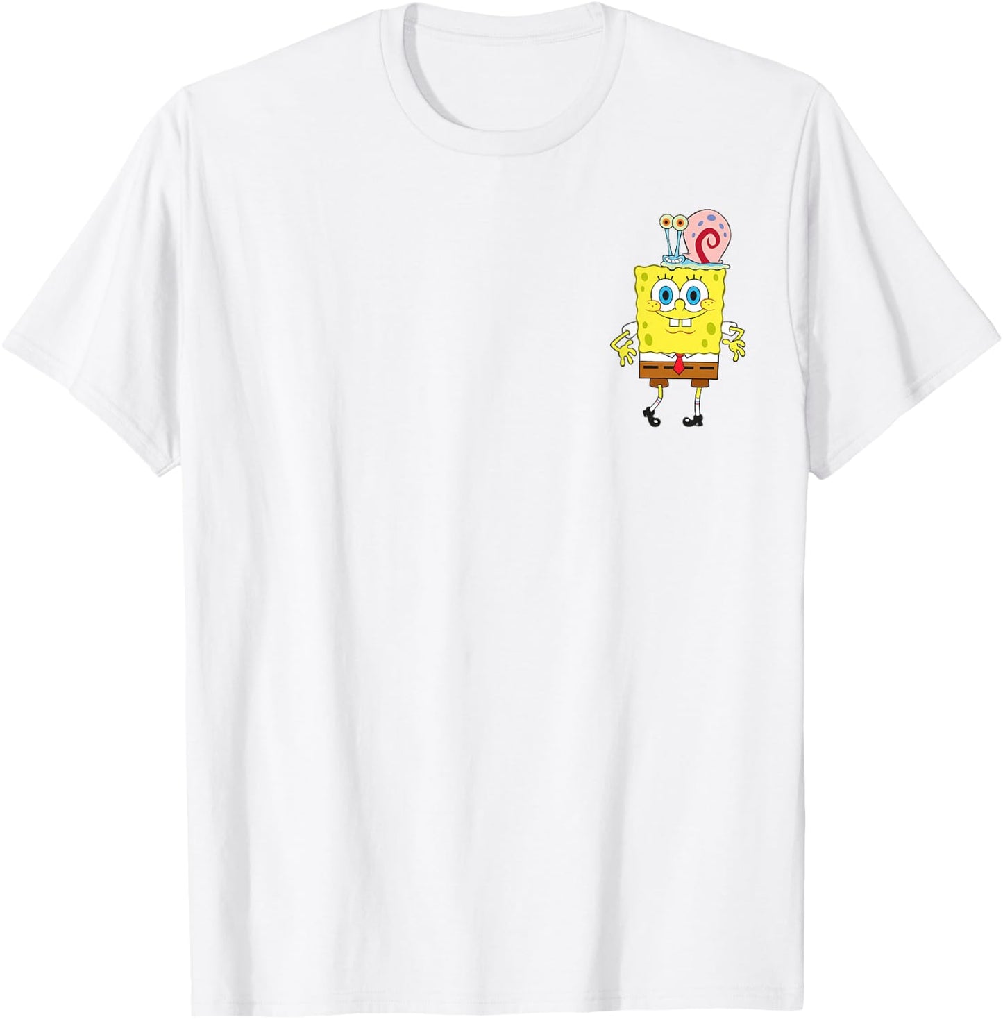 SpongeBob SquarePants & Gary The Snail Small Pocket Logo T-Shirt - T-Shirt | White