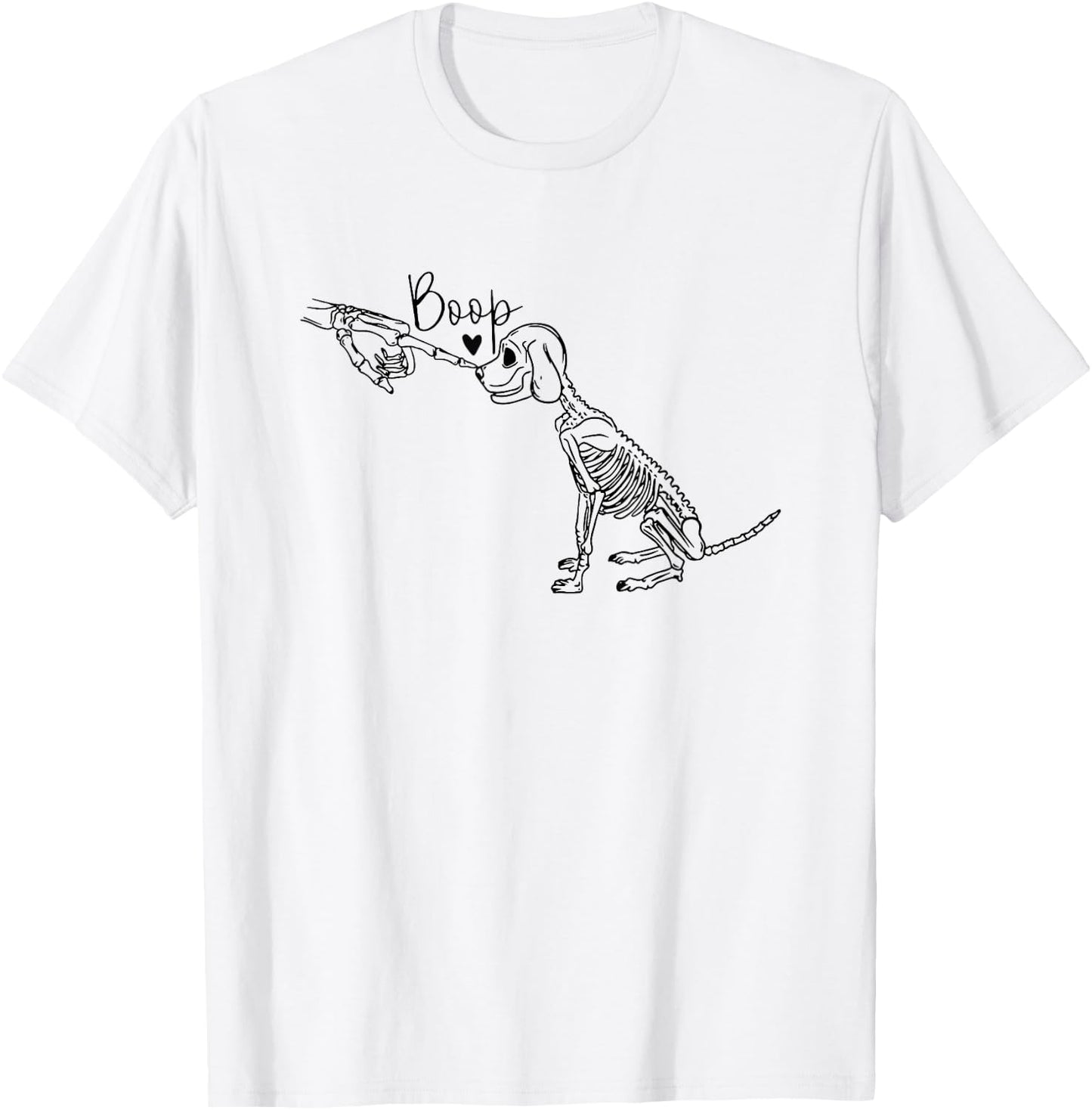 dog skeleton boop Men Women T-Shirt - T-Shirt | White