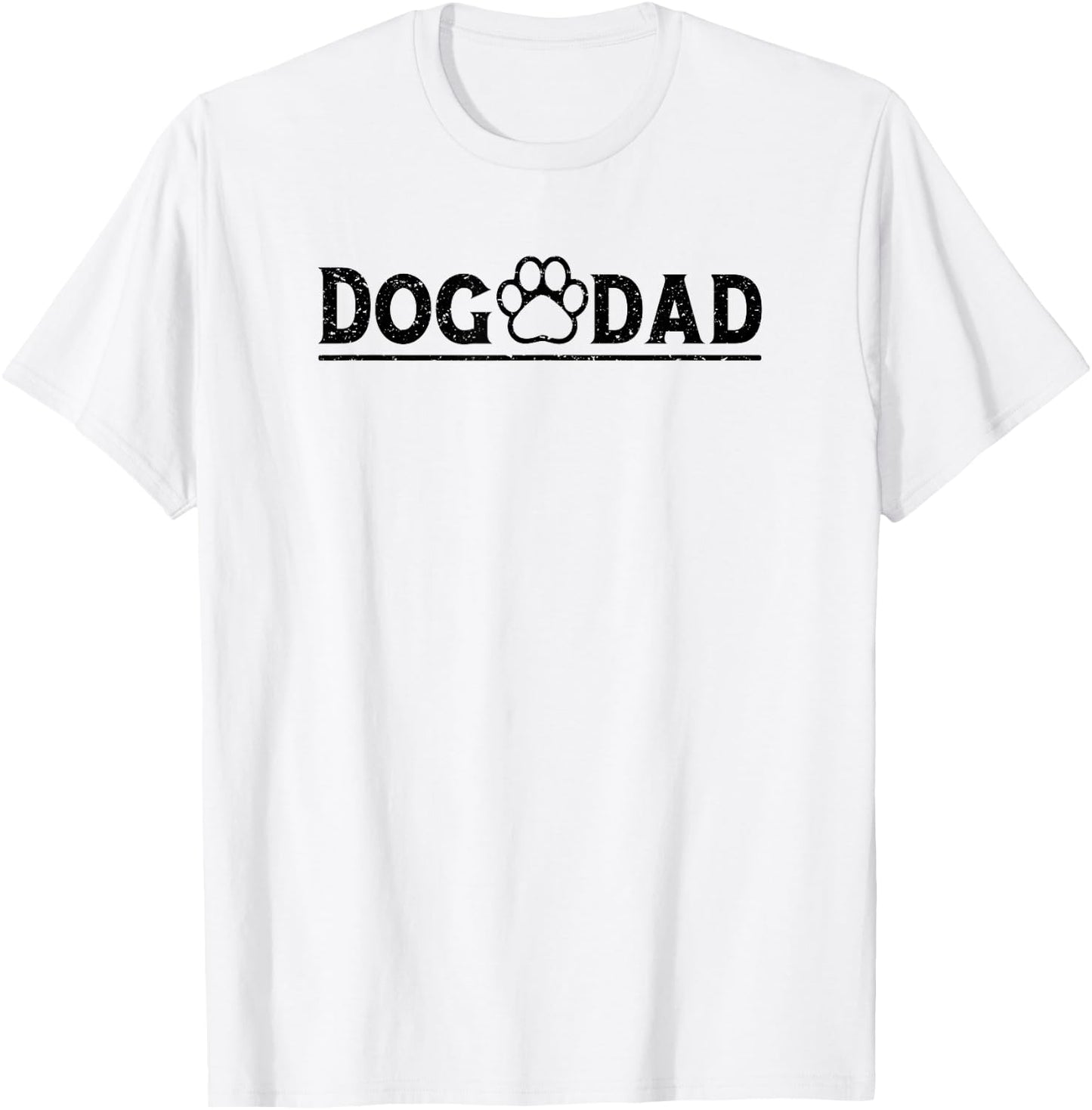 Dog Dad Funny Dog Paw Dog Father Dad Owner Father's Day T-Shirt - T-Shirt | White