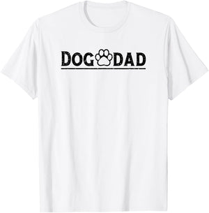 Dog Dad Funny Dog Paw Dog Father Dad Owner Father's Day T-Shirt - T-Shirt | White