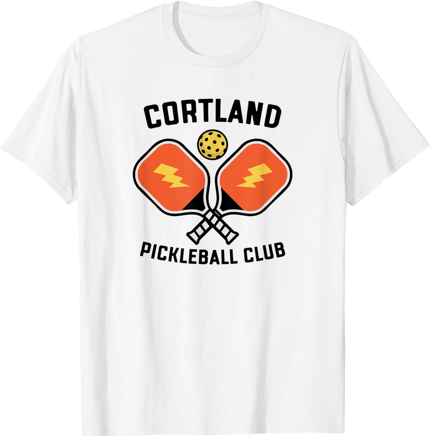 Cortland Pickleball Club Pickle Ball Team Retro T-Shirt - T-Shirt | White