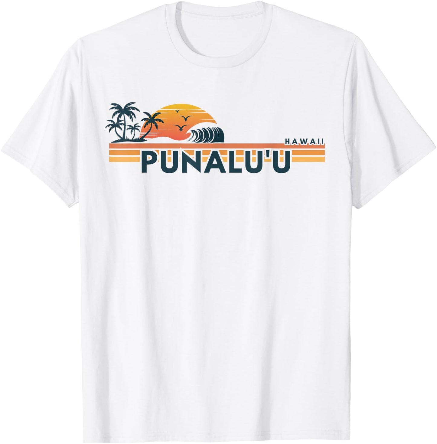 Punalu'u Beach Hawaii Men Women Retro Beach Summer T-Shirt - T-Shirt | White