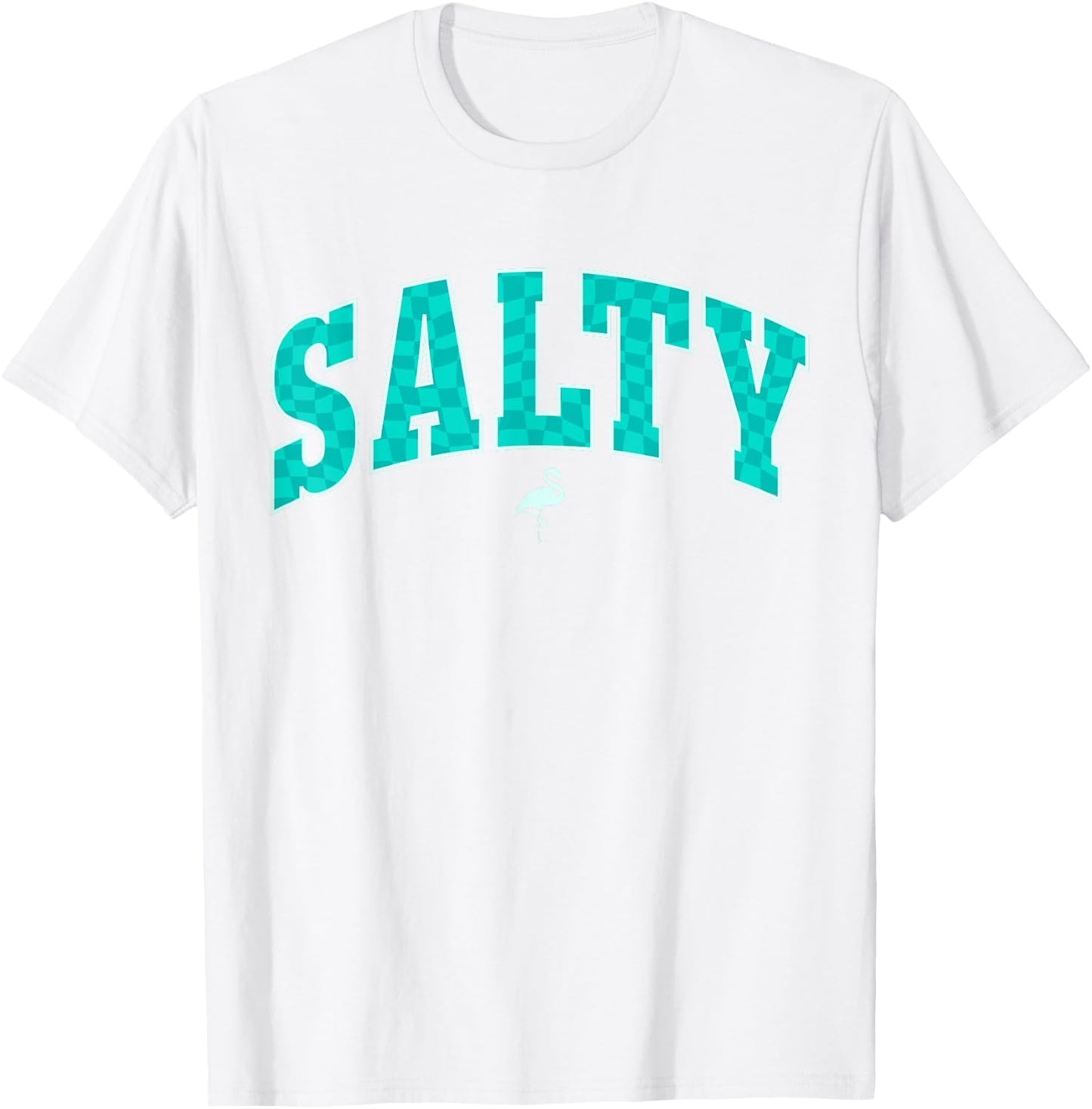 Salty Ocean Flamingo Life Coastal Summer Beach Girl Trendy T-Shirt - T-Shirt | White