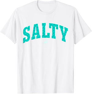 Salty Ocean Flamingo Life Coastal Summer Beach Girl Trendy T-Shirt - T-Shirt | White