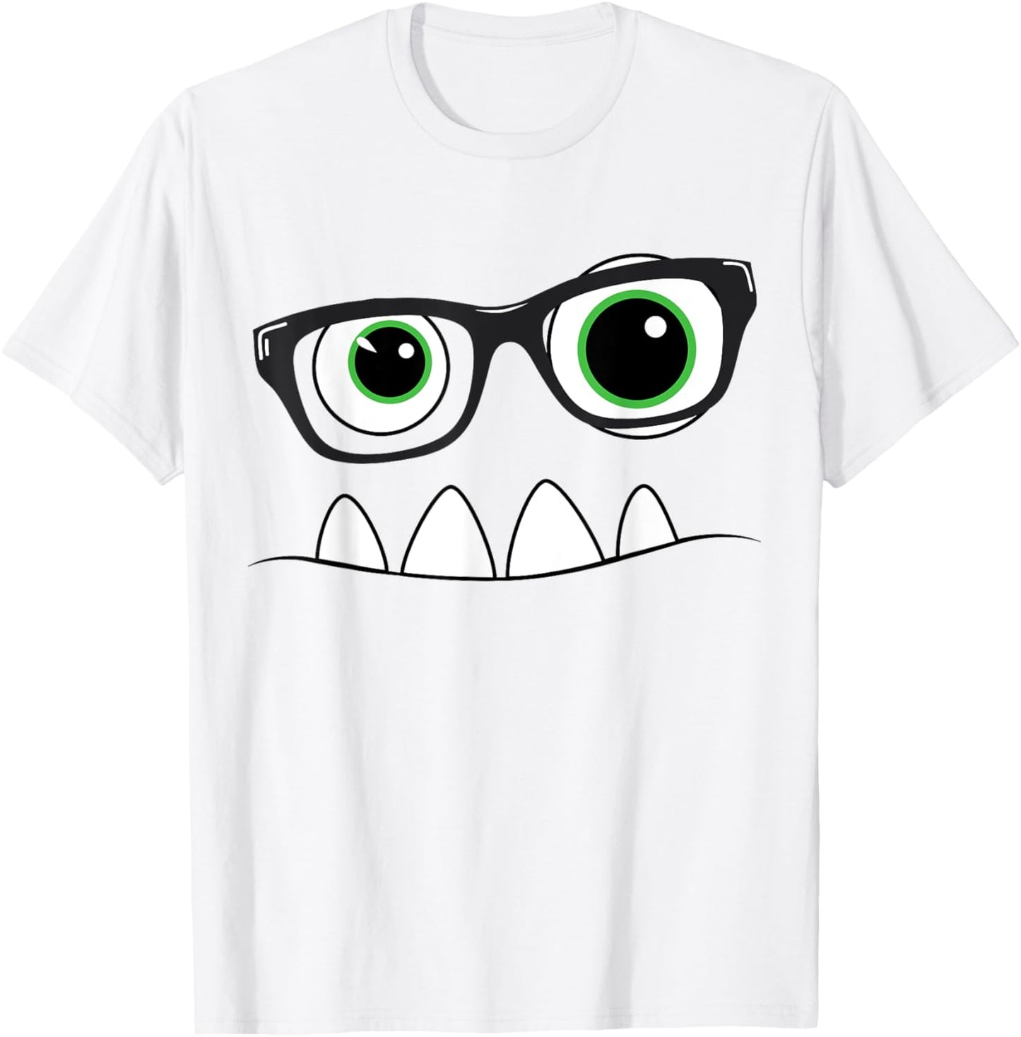 Monster Face Nerd Halloween Costume T Shirt Funny Kids Gifts T-Shirt - T-Shirt | White