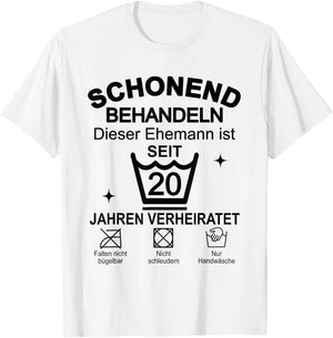 Porzellanhochzeit 20. Hochzeitstag 20 Jahre Ehemann T-Shirt - T-Shirt | White