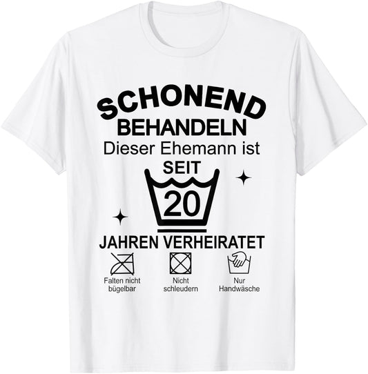 Porzellanhochzeit 20. Hochzeitstag 20 Jahre Ehemann T-Shirt - T-Shirt | White