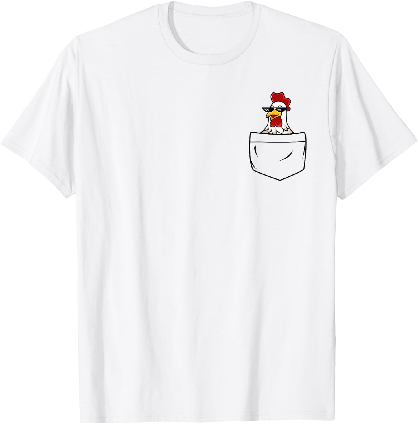 Coole Huhn Henne Hahn in Tasche mit Meme Sonnenbrille T-Shirt - T-Shirt | White
