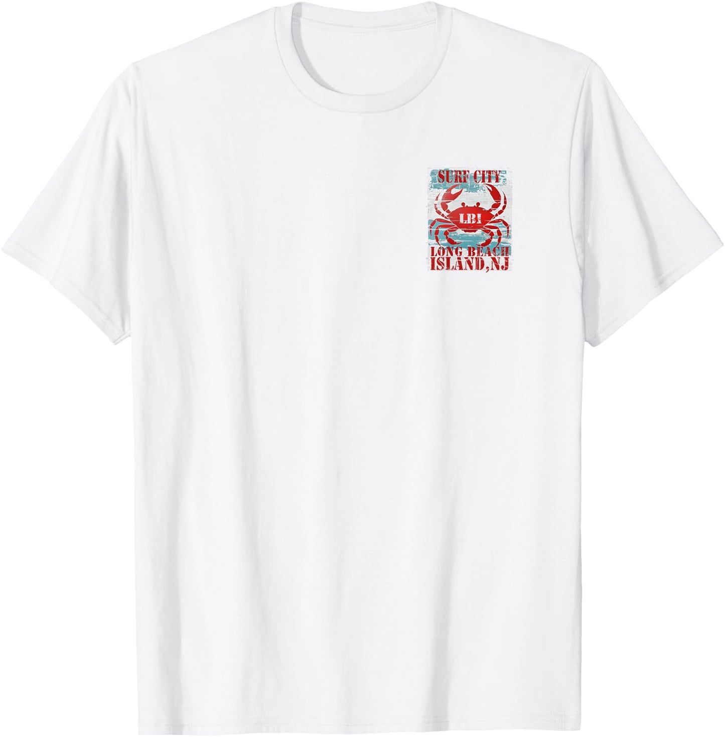 Surf City Long Beach Island NJ Nautical Coastal Rustic Crab Women Kids T-Shirt - T-Shirt | White