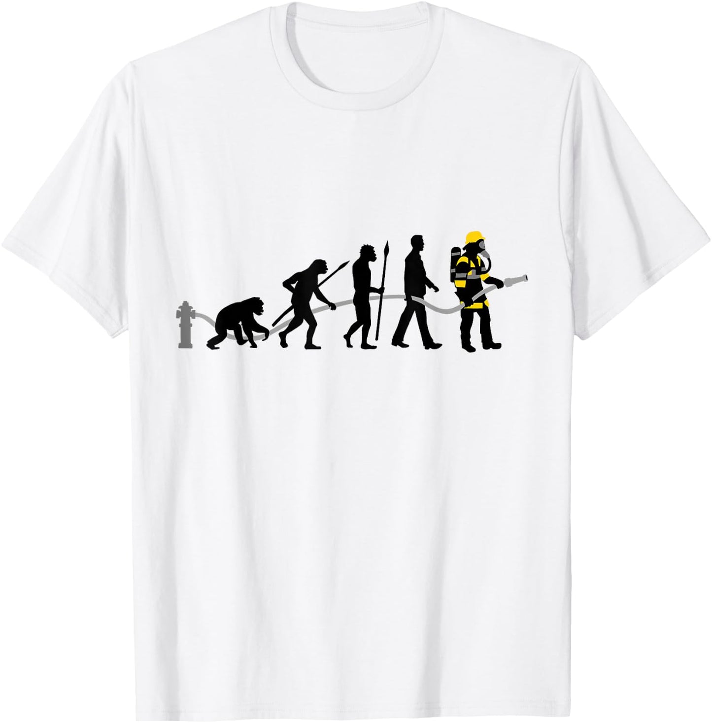 Feuerwehr Feuerwehrmann Evolution Cool Vintage Retro T-Shirt - T-Shirt | White