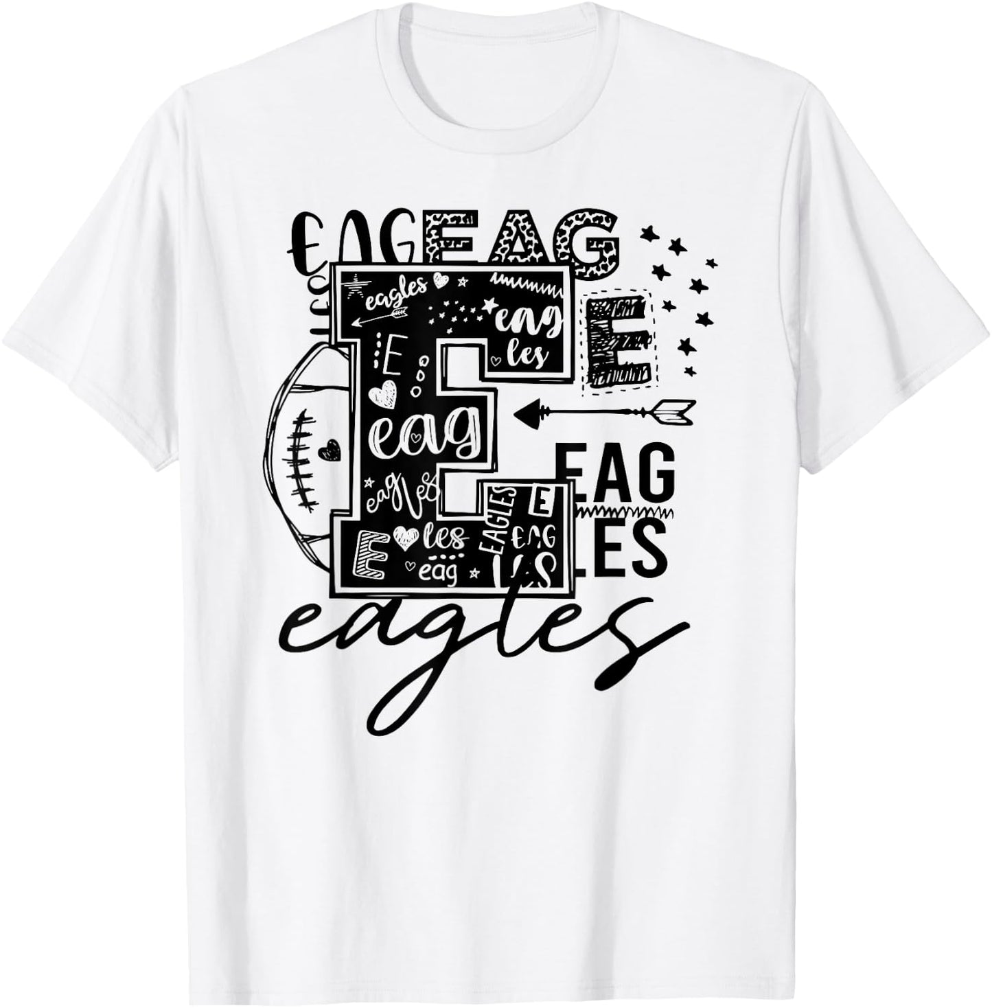 Eagles School Sports Fan Team Spirit T-Shirt - T-Shirt | White