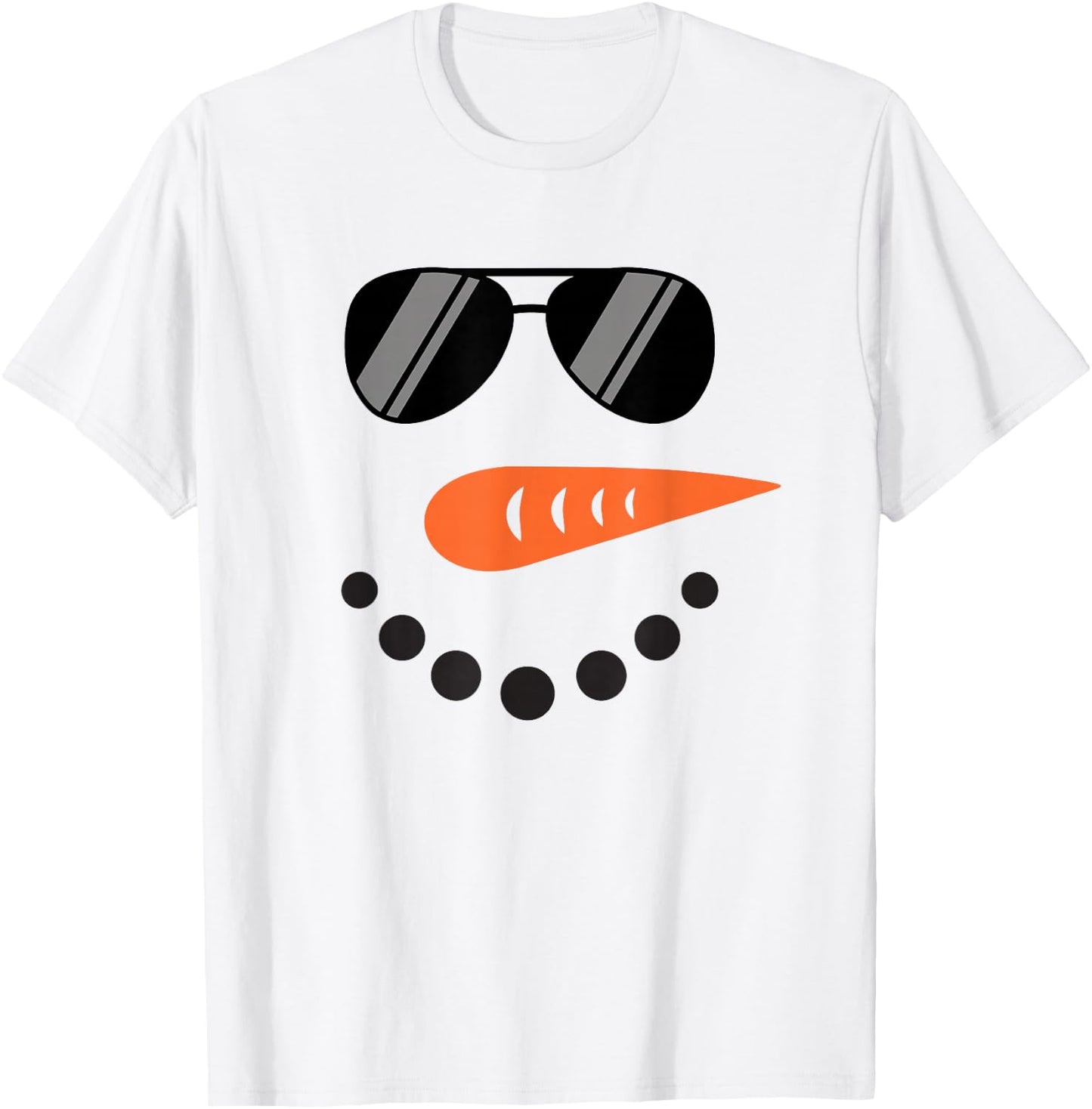 Cool Snowman Face with Sunglasses Children's Snowman , White T-Shirt - T-Shirt | White