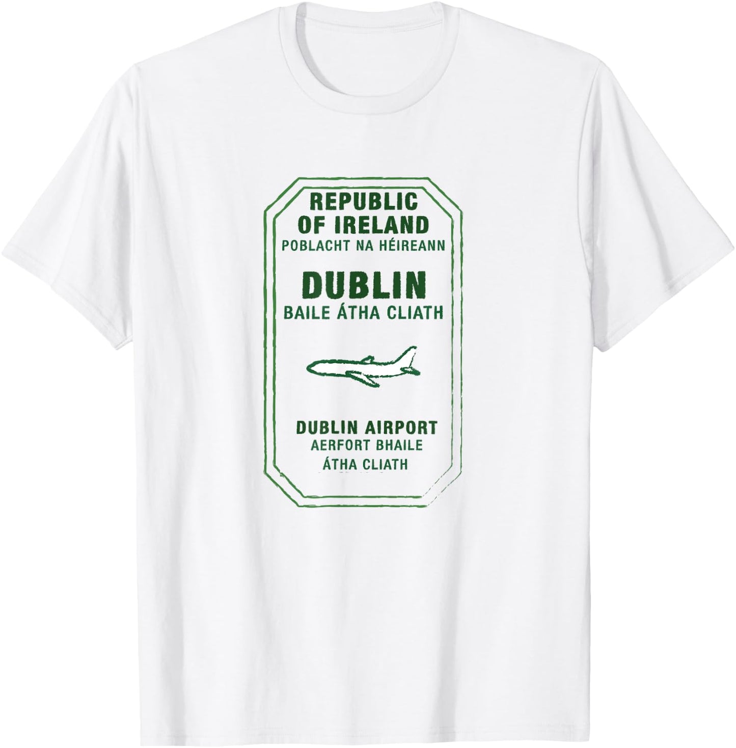Dublin Ireland Passport Stamp Vacation Travel Souvenir T-Shirt - T-Shirt | White