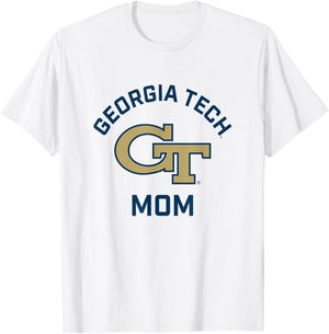 Georgia Tech Yellow Jackets Arched Mom T-Shirt - T-Shirt | White