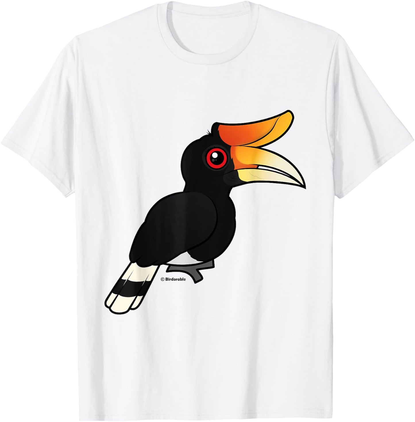 Rhinoceros Hornbill Cute Cartoon Birdorable Bird T-Shirt - T-Shirt | White