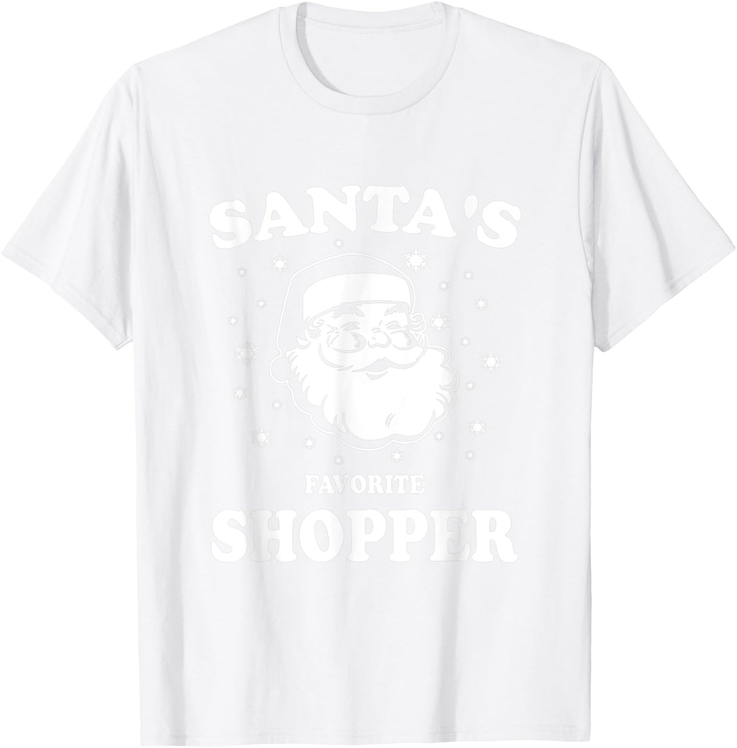 Retro Christmas Santas Favorite Shopper Santa T-Shirt - T-Shirt | White