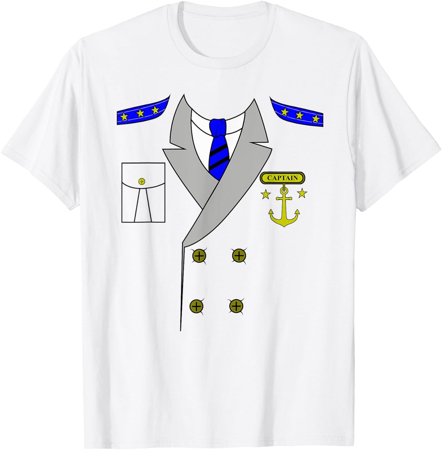 Boat Captain Uniform Costume | Halloween Shirt T-Shirt - T-Shirt | White