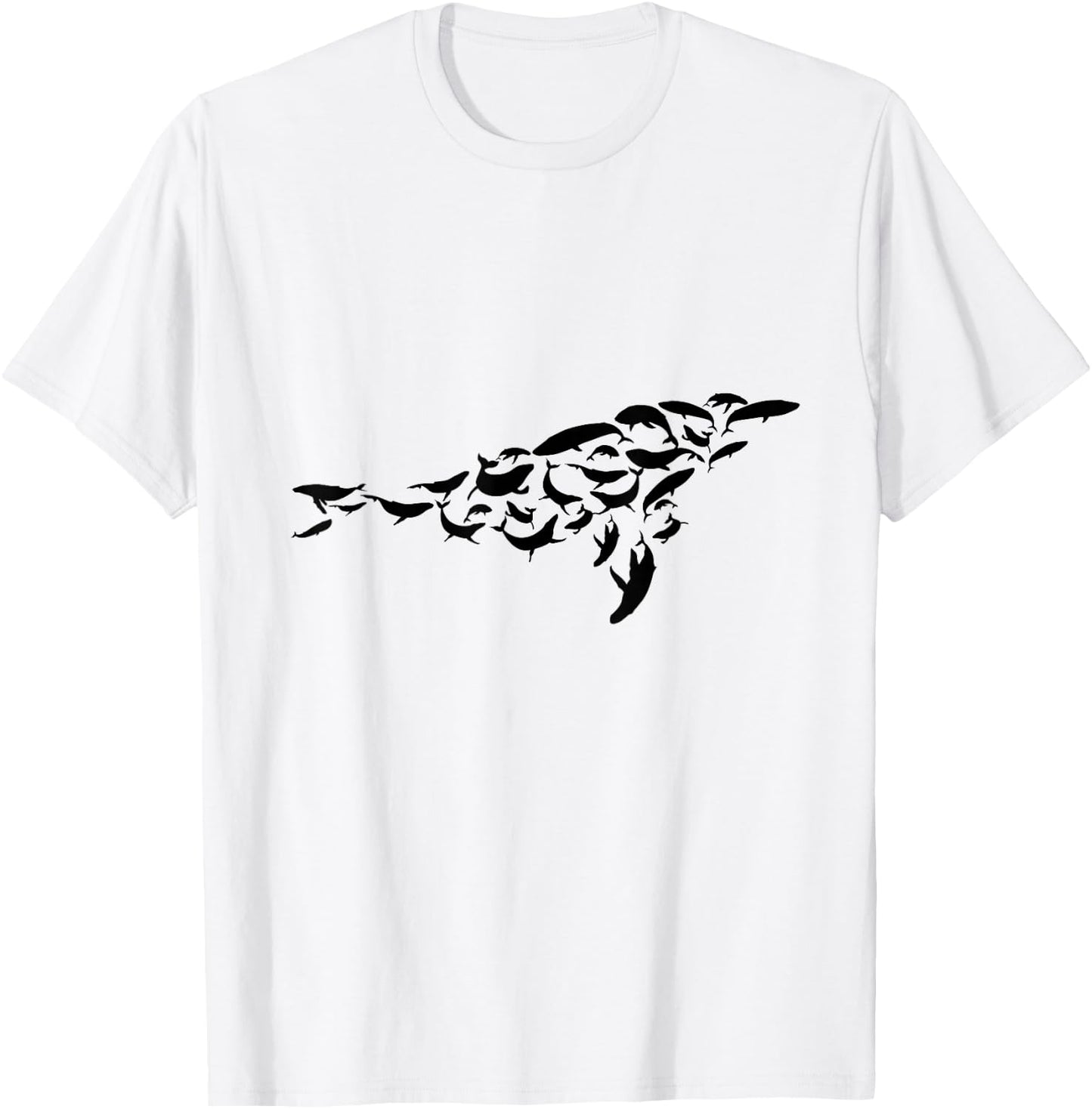 Whale Swarm Whale Shape Ocean Sea Marine Biologist T-Shirt - T-Shirt | White