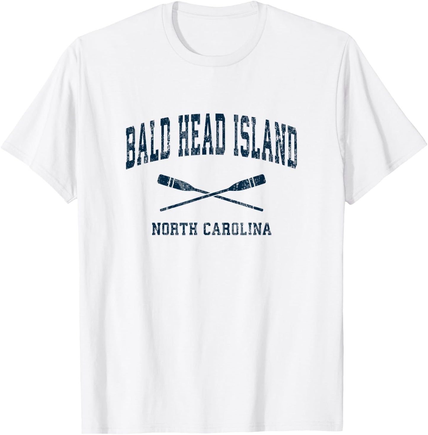 Bald Head Island North Carolina Vintage Nautical Paddles Spo T-Shirt - T-Shirt | White