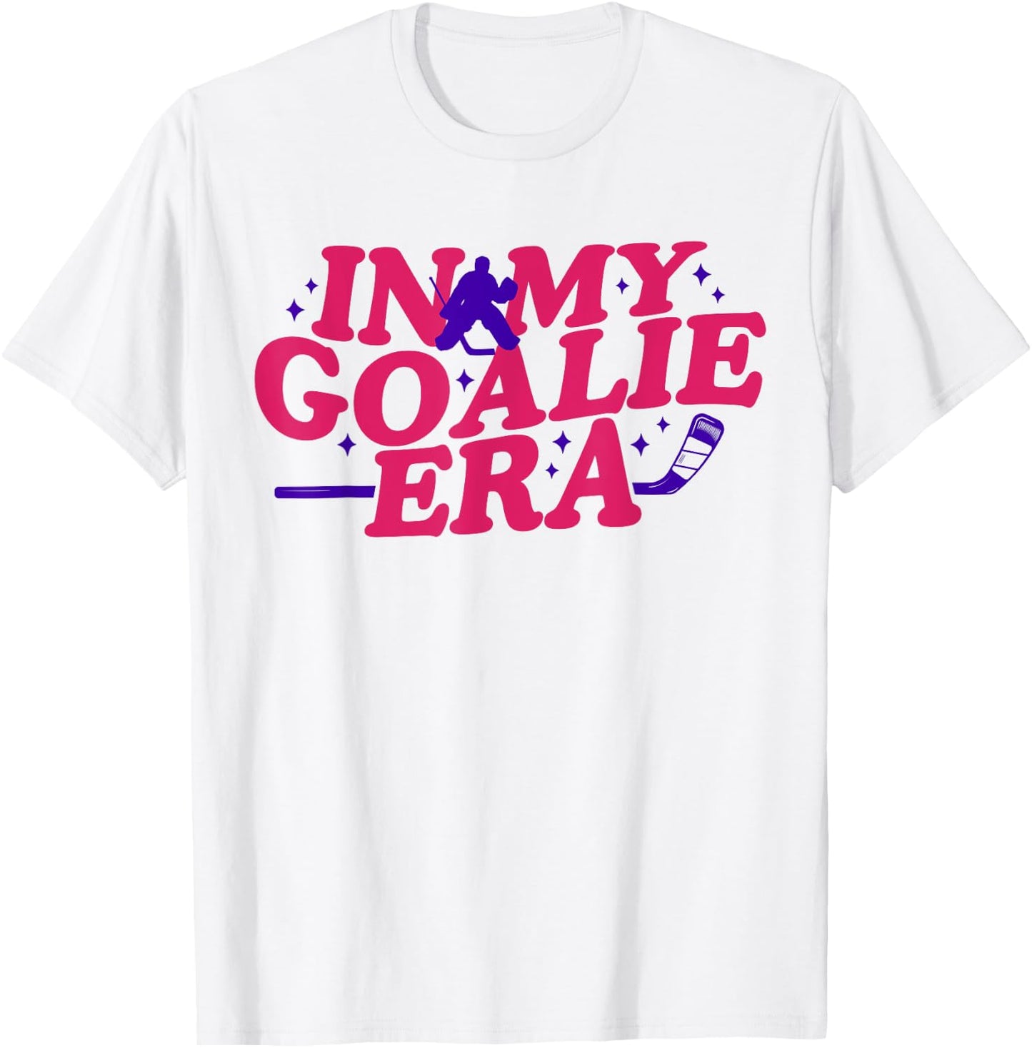 In My Goalie Era Groovy Retro Ice Hockey Girl T-Shirt - T-Shirt | White