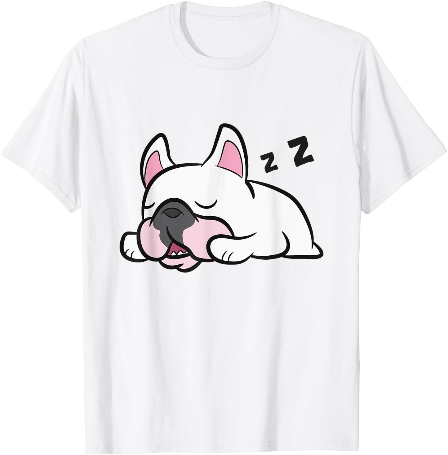 French Bulldog Puppy Sleeping Tired French Bulldog Men Women Girls Kids T-Shirt - T-Shirt | White