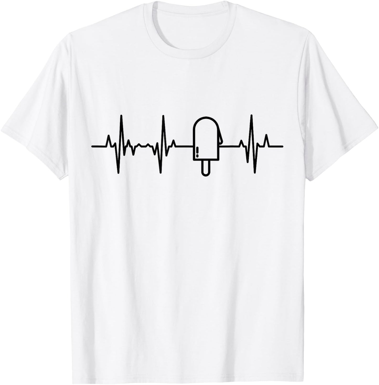 Popsicles Heartbeat Ice Cream Enthusiast T-Shirt - T-Shirt | White