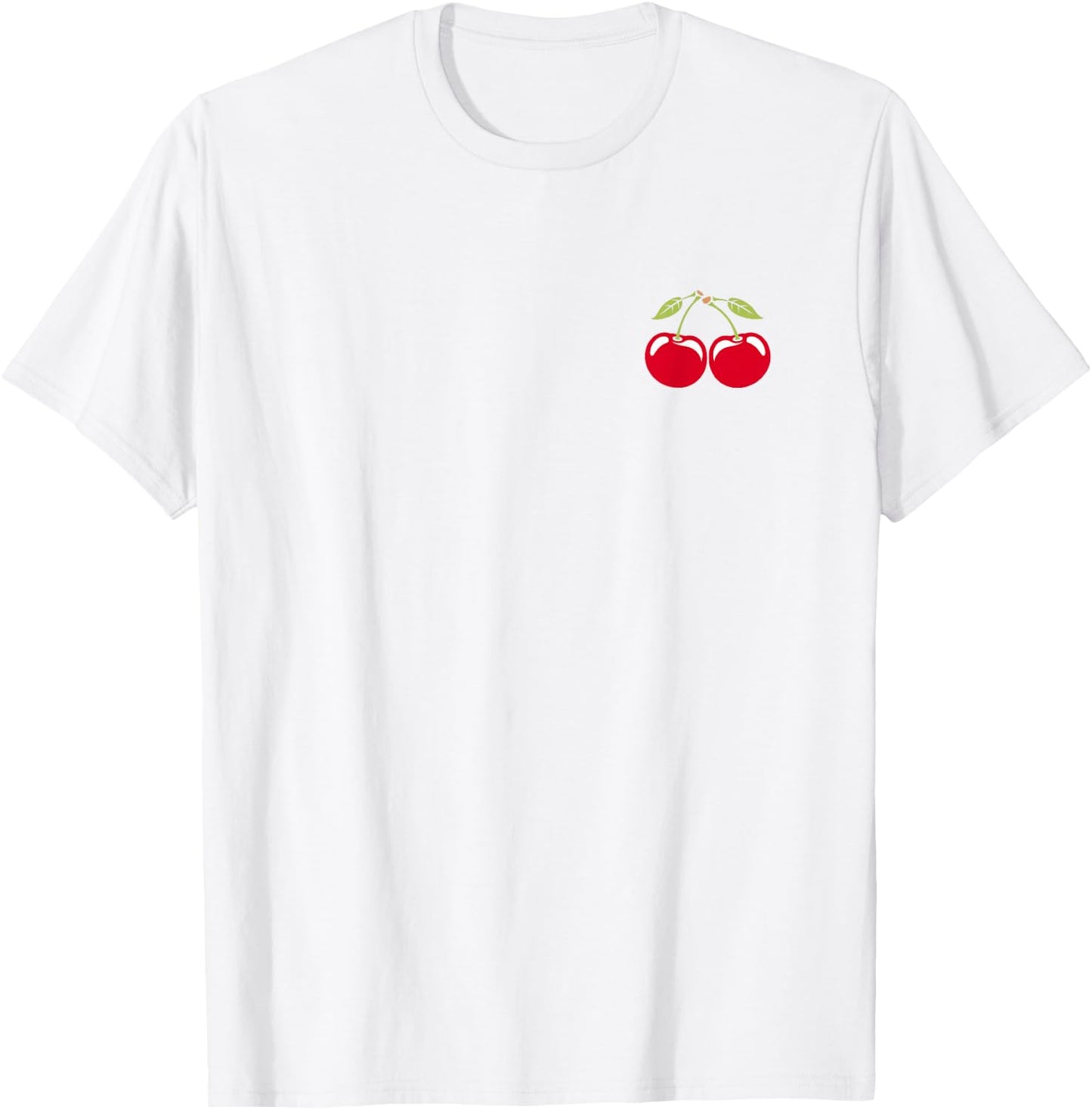 Humour Small Minimalist Cherry Fruit Simple Cherry , White T-Shirt - T-Shirt | White