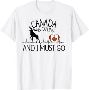 Kanada Ruft und ich muss los - Funny Canada , gray T-Shirt - T-Shirt | White