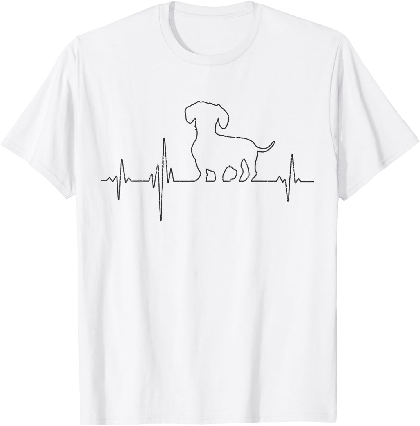 EKG Heartbeat Dachshund Dachshund for Dog Owners , White T-Shirt - T-Shirt | White