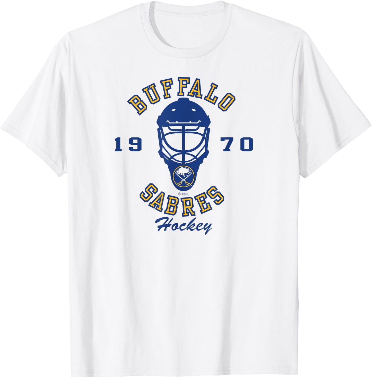 Buffalo Sabres Hockey Mask White Officially Licensed T-Shirt - T-Shirt | White