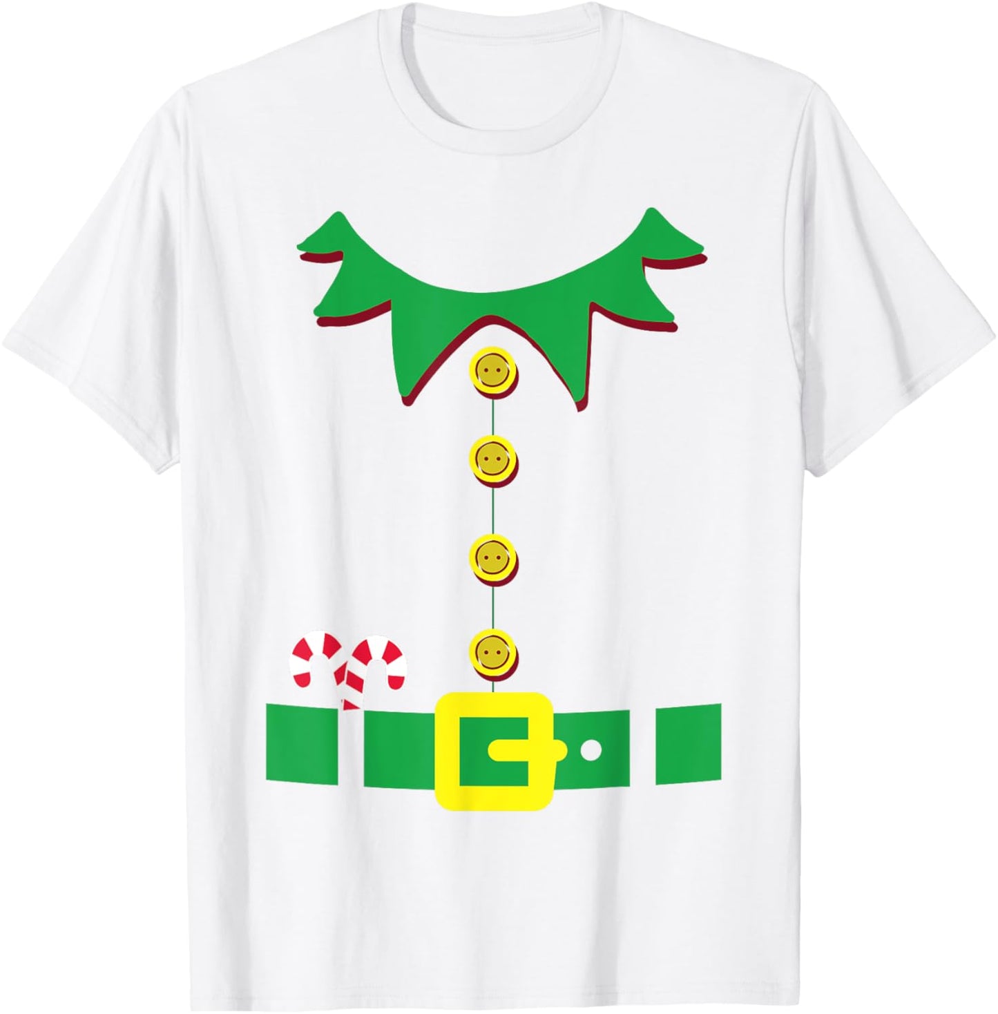 Elf Costume Santa Holiday Christmas Red T-Shirt - T-Shirt | White