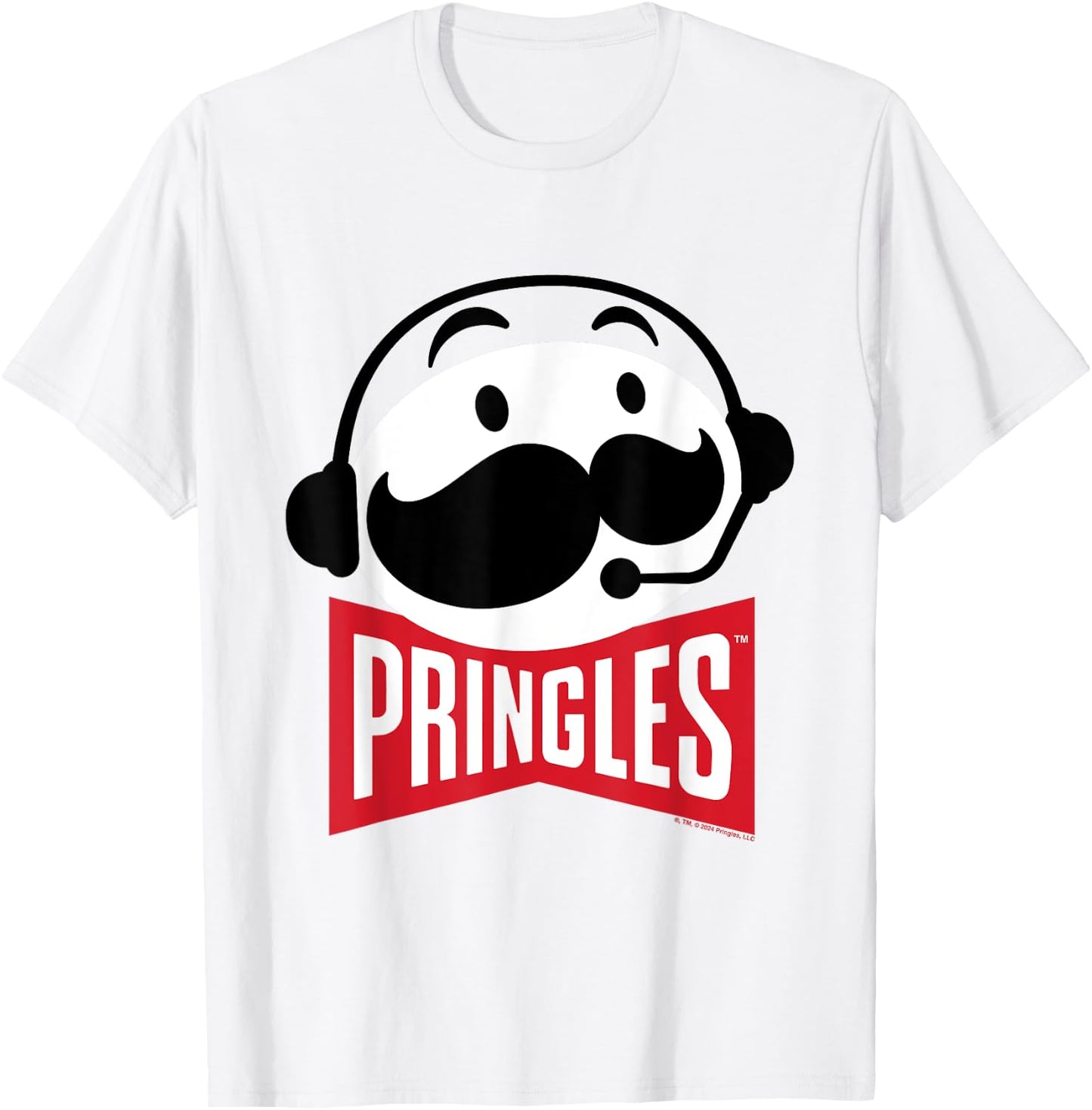 Pringles Logo Mr P Gaming-Kopfhörer-Mikrofon T-Shirt - T-Shirt | White