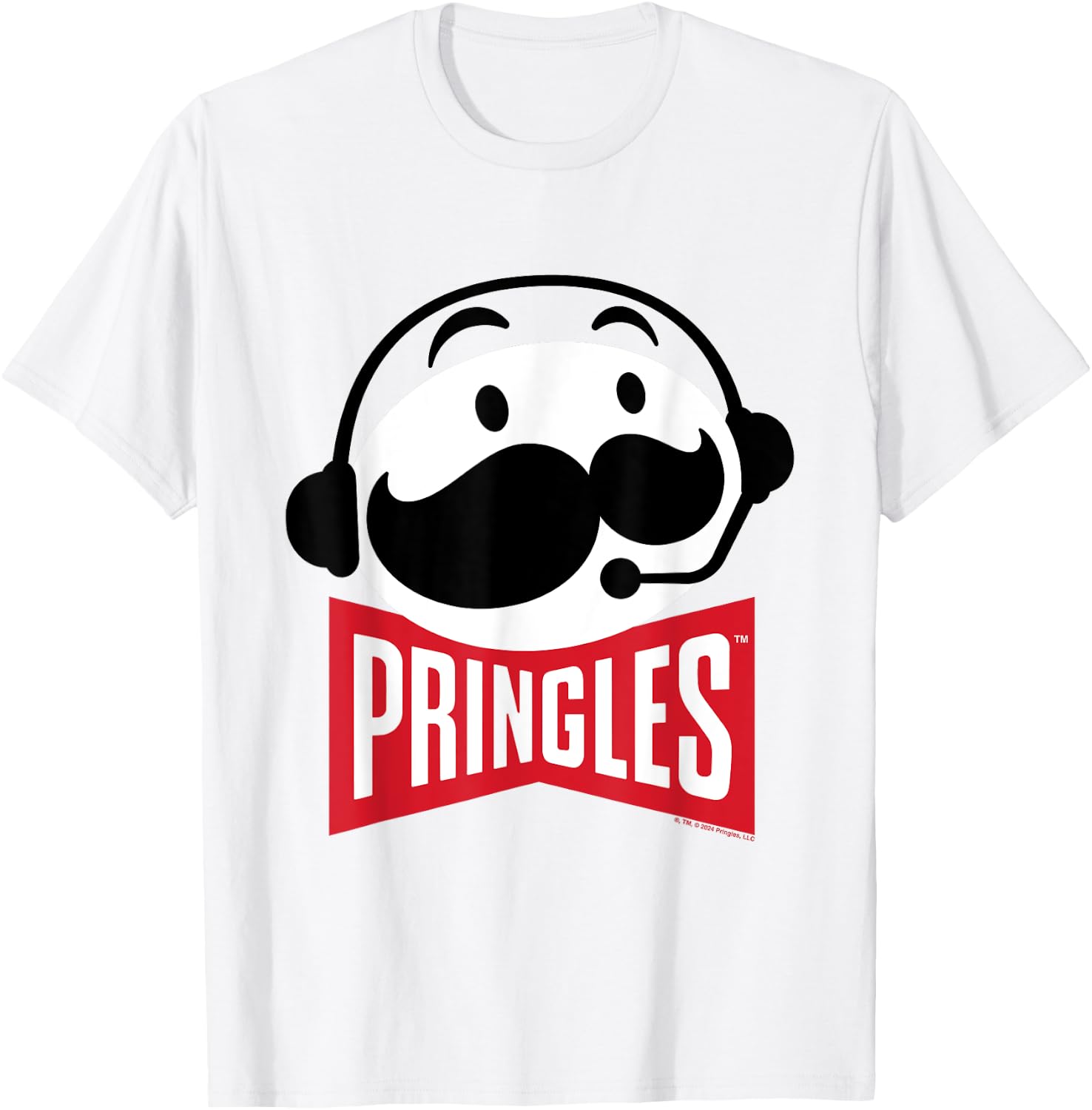 Pringles Logo Mr P Gaming-Kopfhörer-Mikrofon T-Shirt - T-Shirt | White