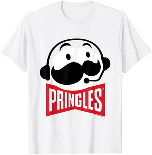 Pringles Logo Mr P Gaming-Kopfhörer-Mikrofon T-Shirt - T-Shirt | White