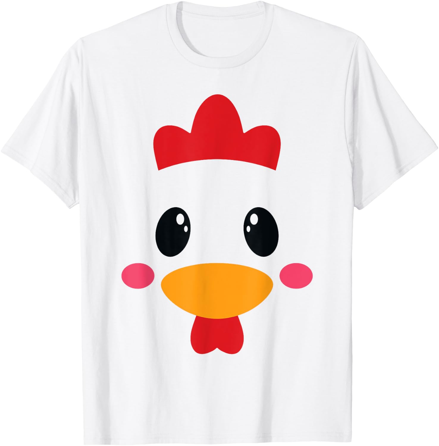 Chicken Costume Halloween Chicken Face Rooster Funny T-Shirt - T-Shirt | White