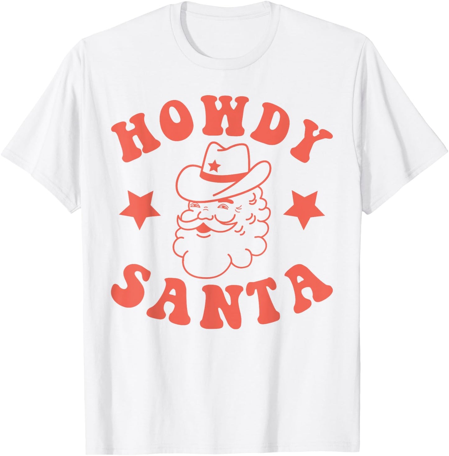 Howdy Santa Claus Retro Groovy Cowboy Western Christmas T-Shirt - T-Shirt | White