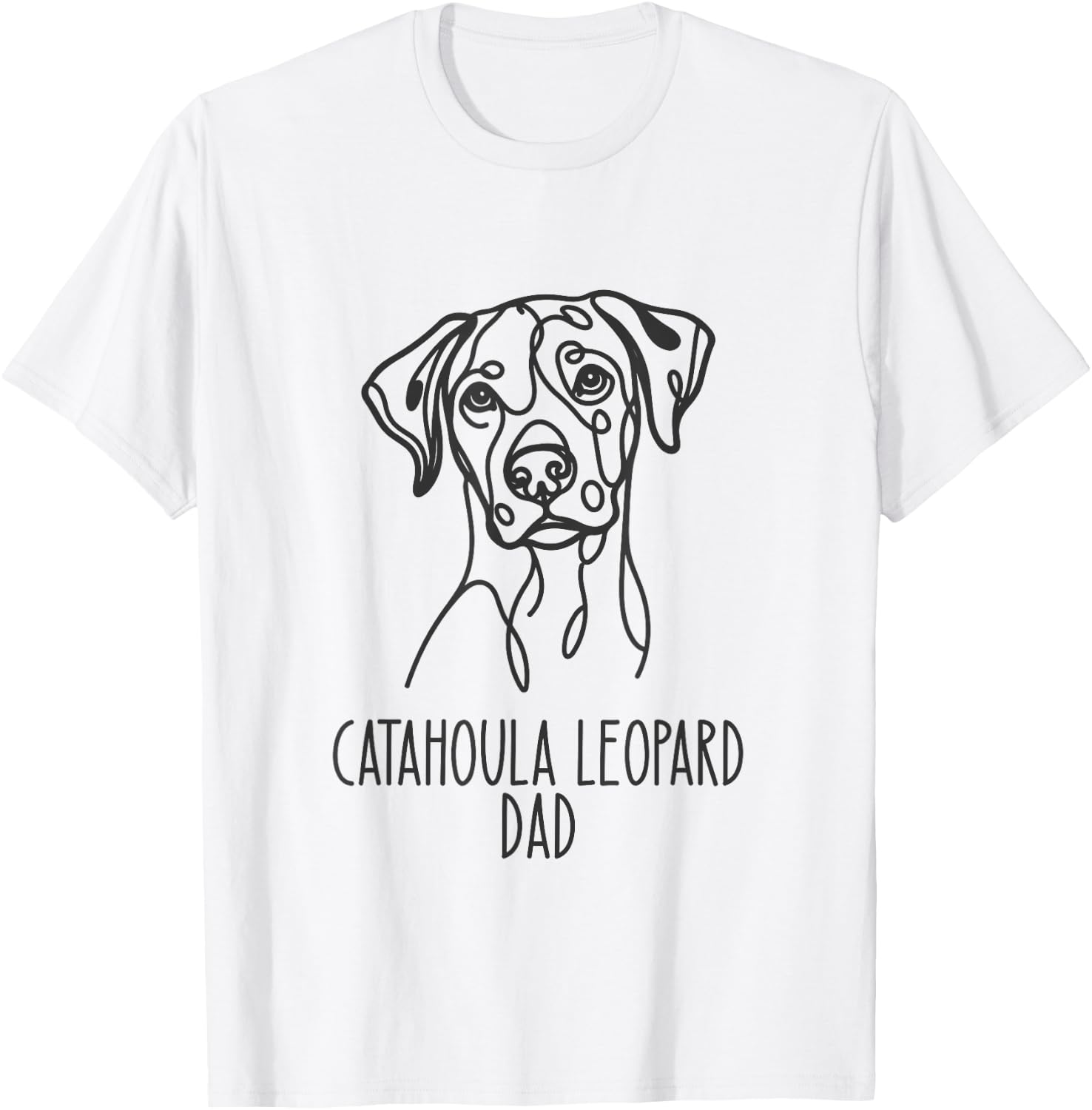 Line Art Best Dog Dad Men - Catahoula Leopard T-Shirt - T-Shirt | White