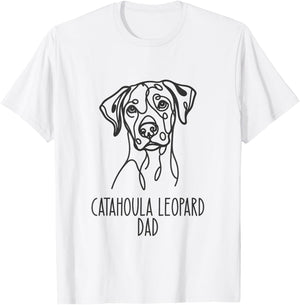 Line Art Best Dog Dad Men - Catahoula Leopard T-Shirt - T-Shirt | White