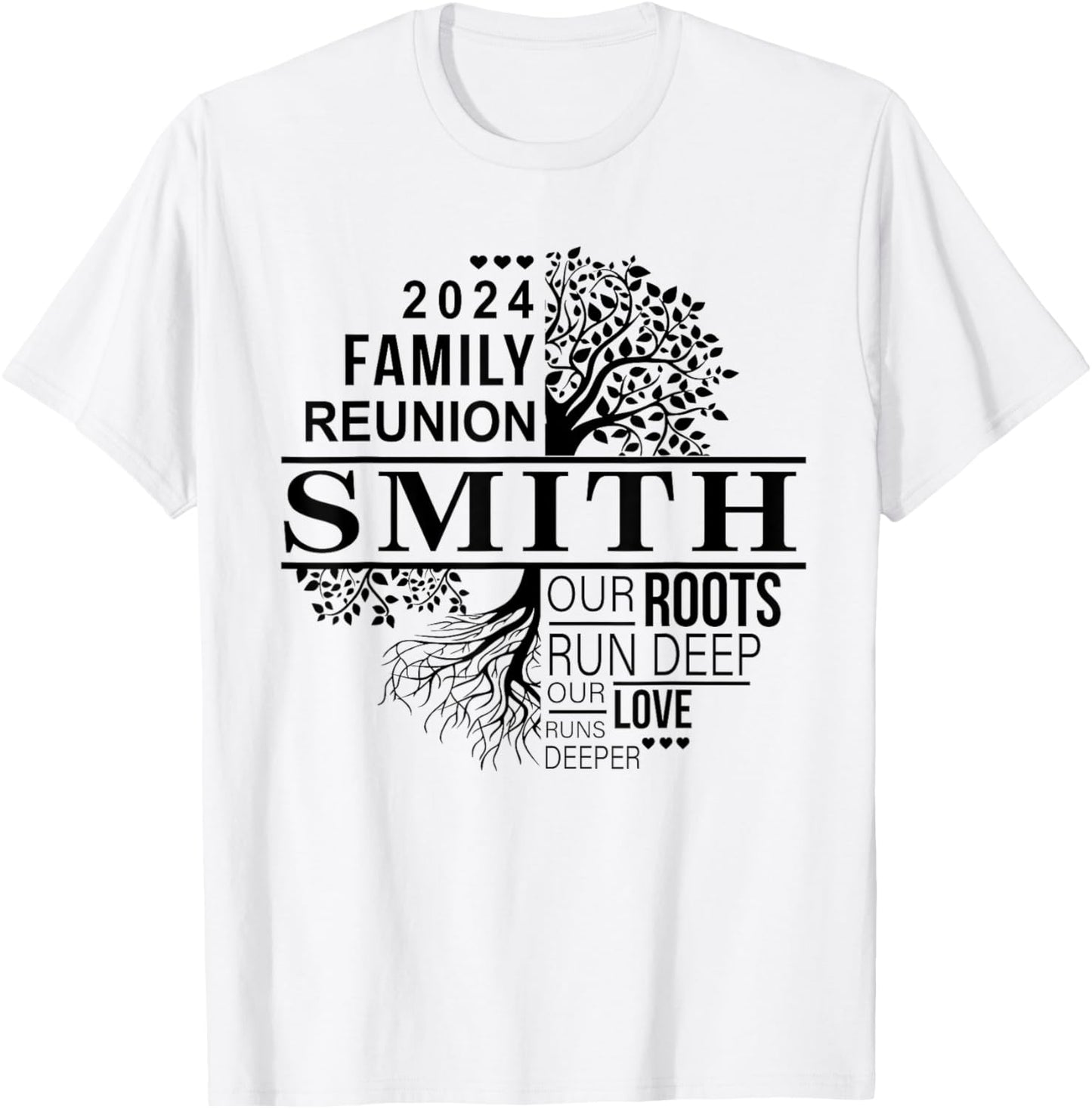 Smith Family Tree Funny Family Reunion 2024 Men Women Kids T-Shirt - T-Shirt | White