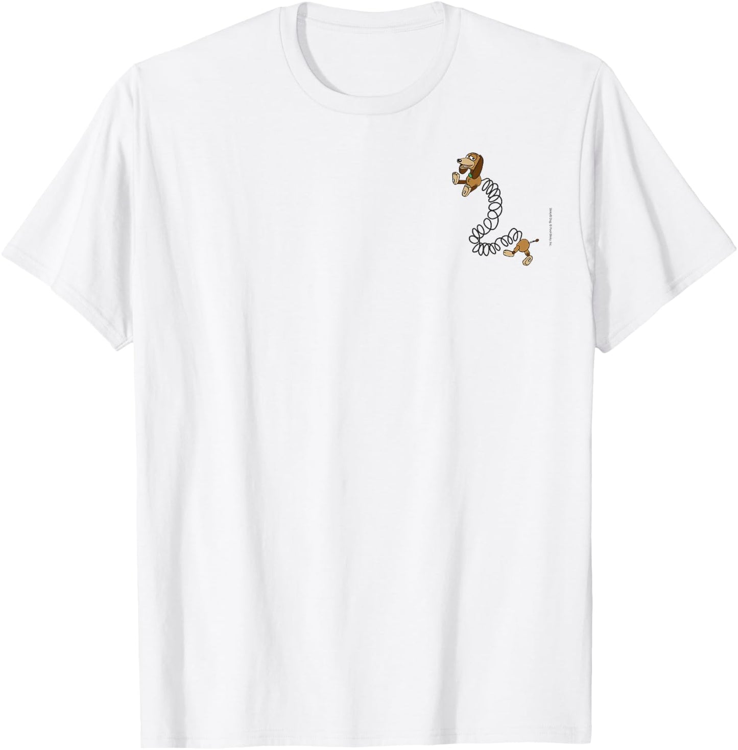 Disney Pixar Toy Story Cute Slinky Dog Small Faux Pocket T-Shirt - T-Shirt | White