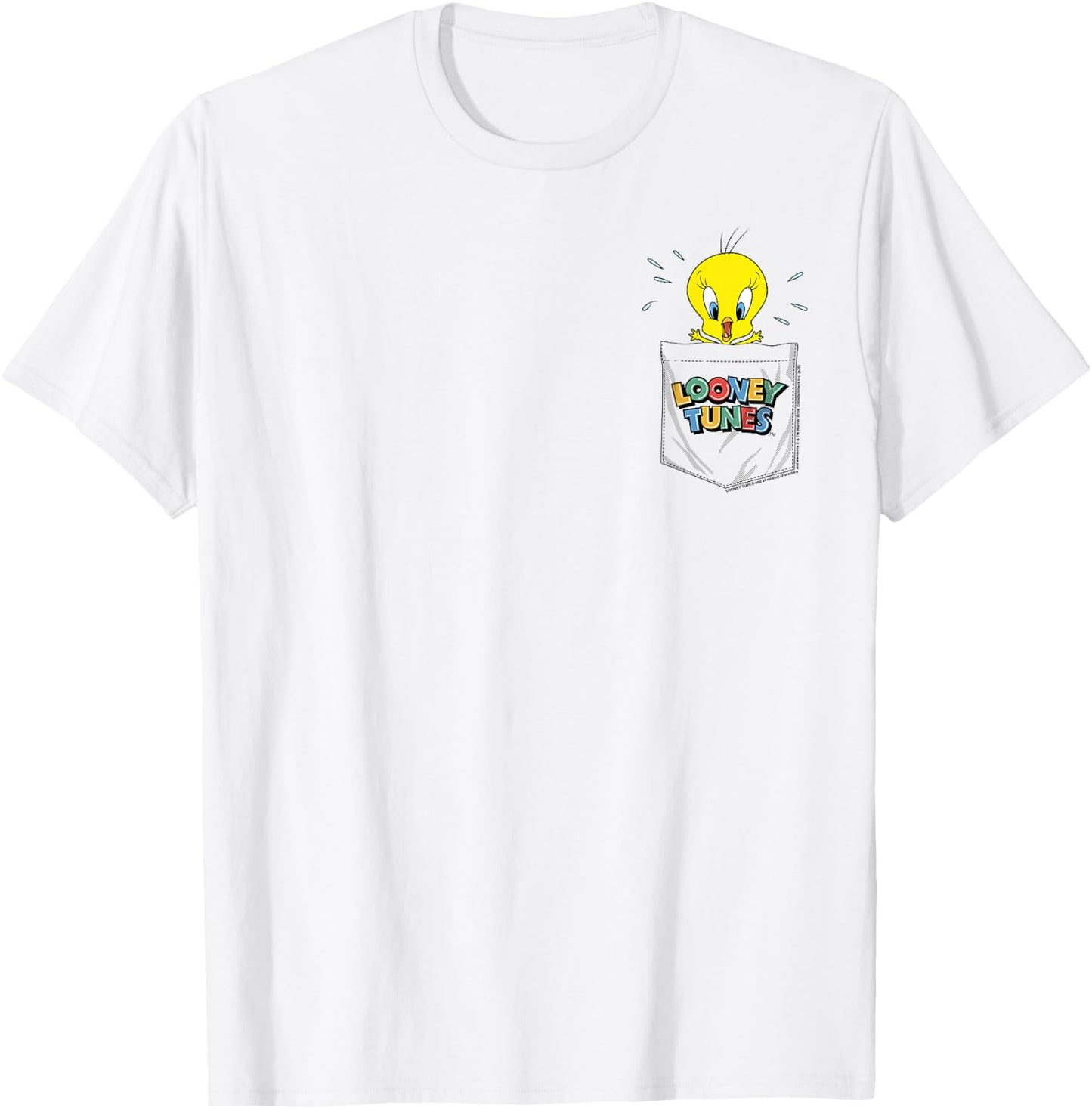 Looney Tunes Tweety Bird Faux Pocket T-Shirt - T-Shirt | White
