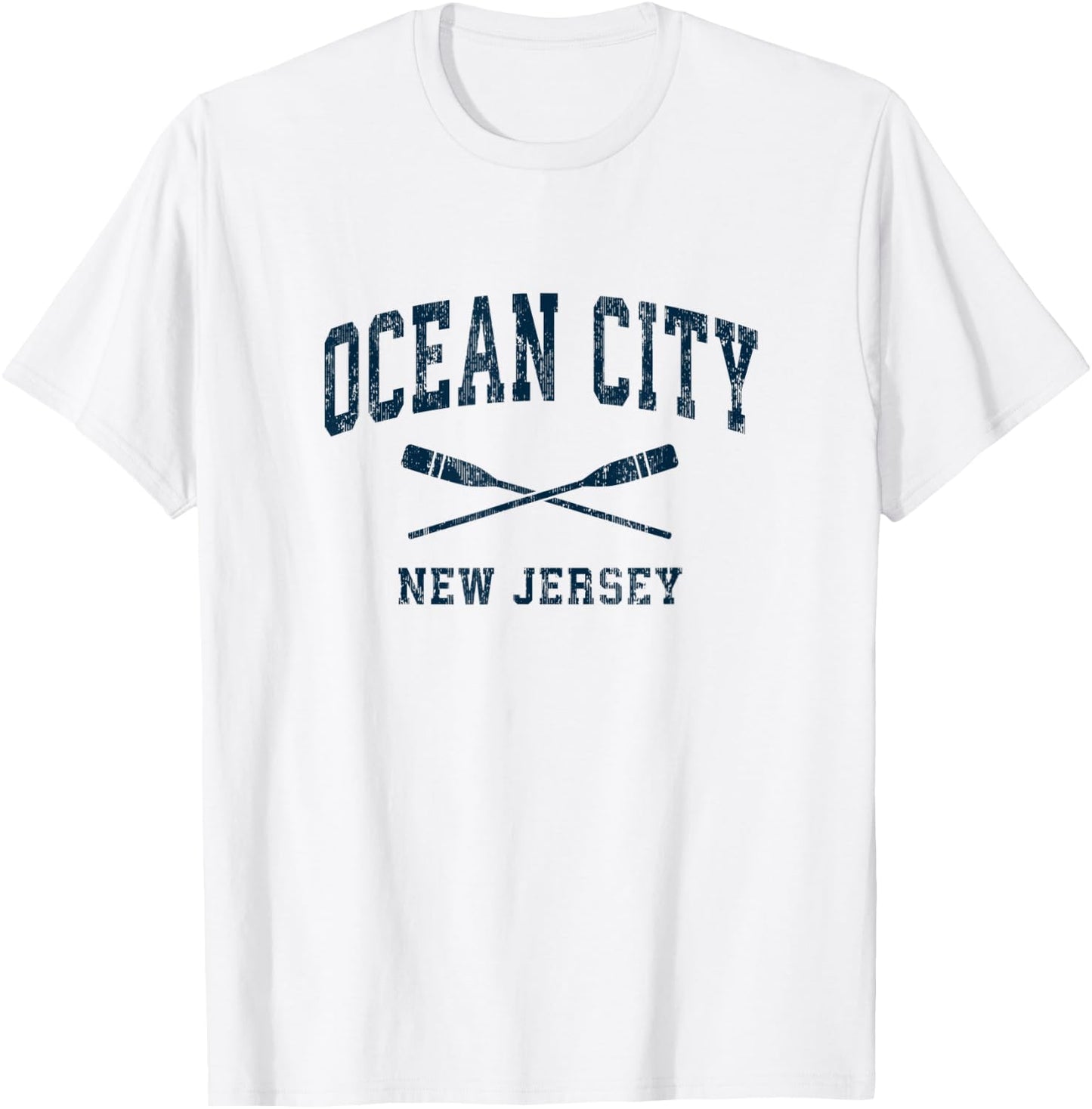Ocean City New Jersey Vintage Nautical Paddles Sports Oars T-Shirt - T-Shirt | White