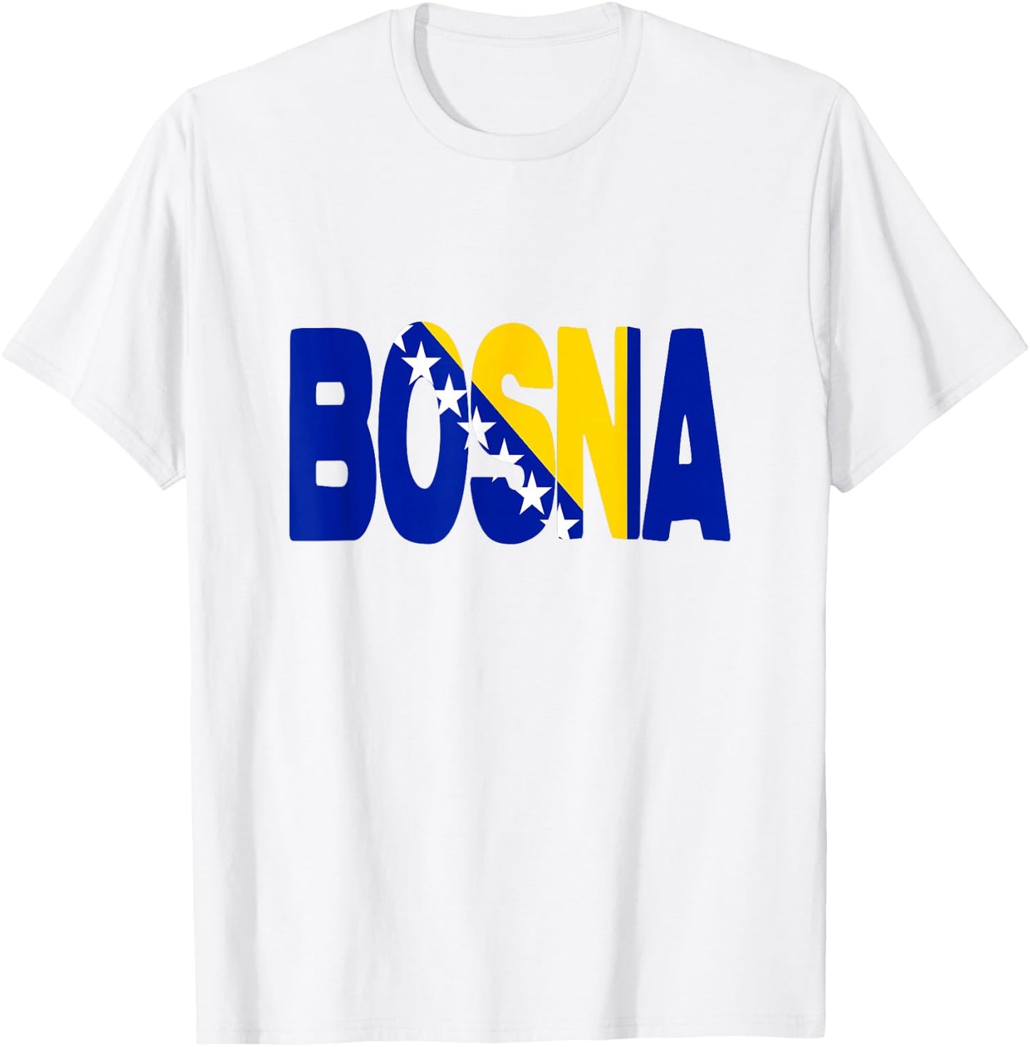Bosnien Herzegowina Flagge Wort Buchstaben Bosna T-Shirt - T-Shirt | White