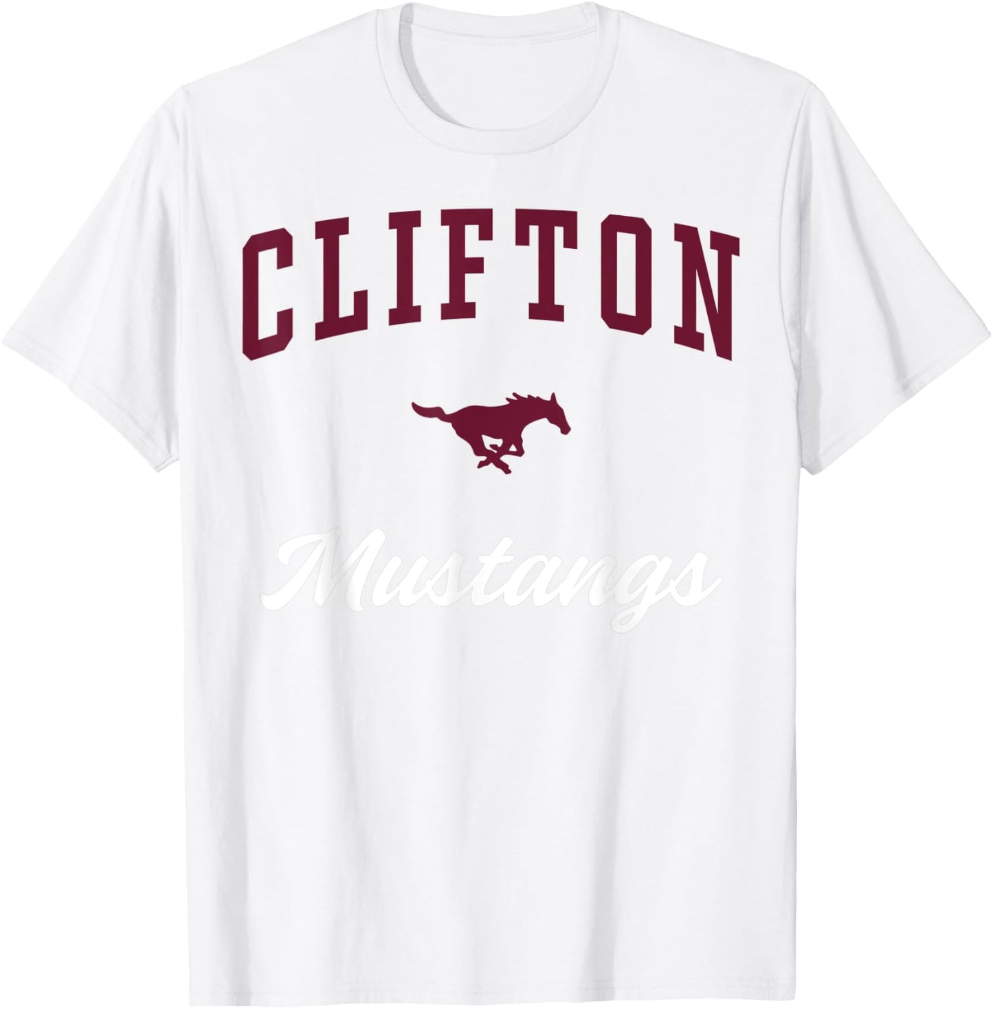 Clifton High School Mustangs T-Shirt - T-Shirt | White