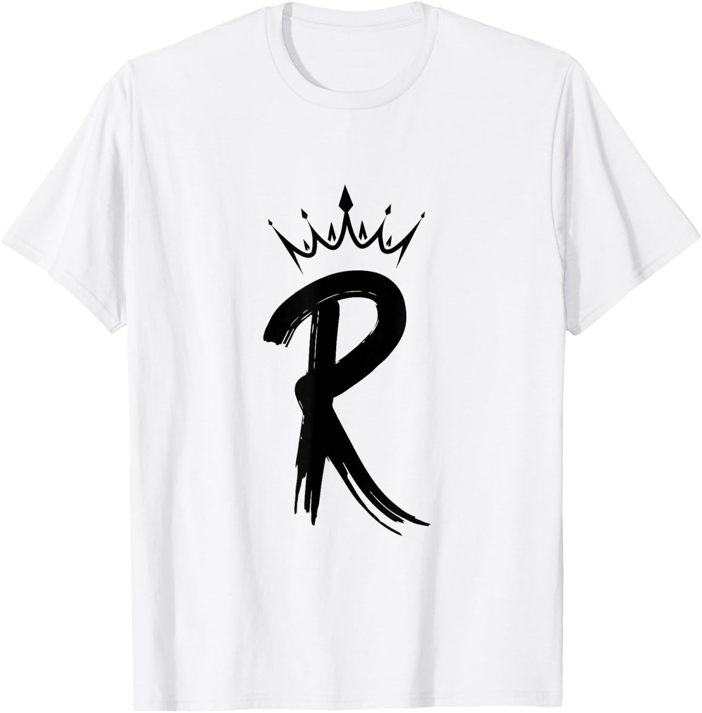 Queen King Letter R - Favorite Letter With Crown Alphabet T-Shirt - T-Shirt | White