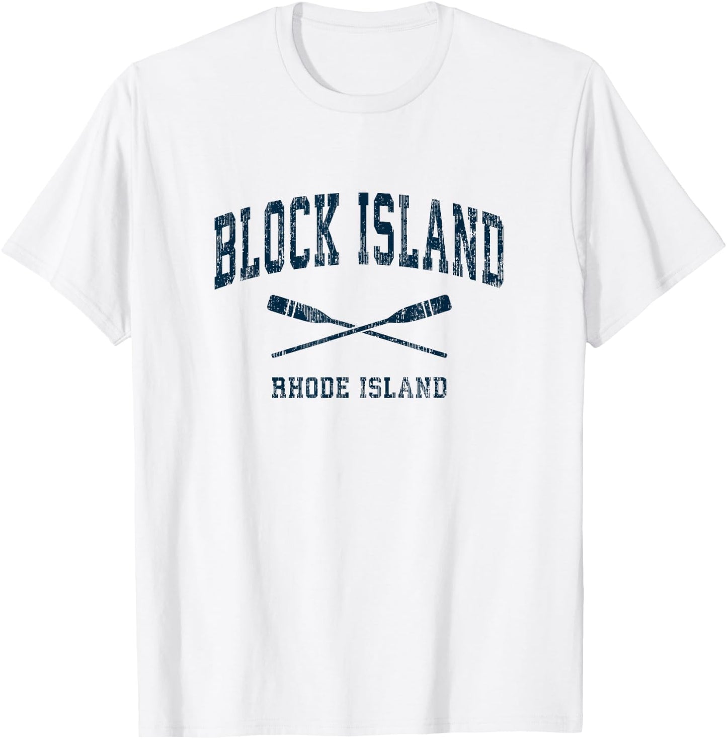 Block Island Rhode Island Vintage Nautical Paddles Sports Oa T-Shirt - T-Shirt | White