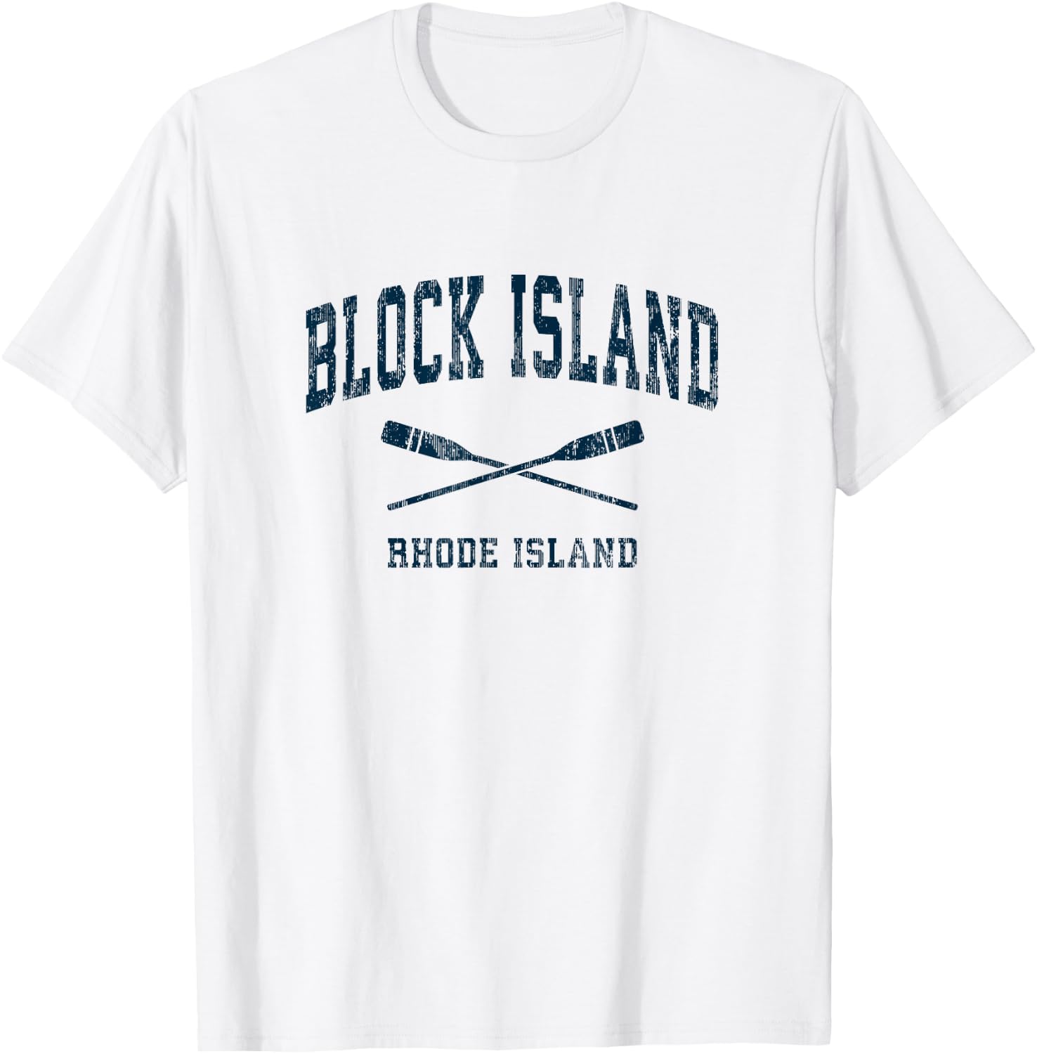 Block Island Rhode Island Vintage Nautical Paddles Sports Oa T-Shirt - T-Shirt | White