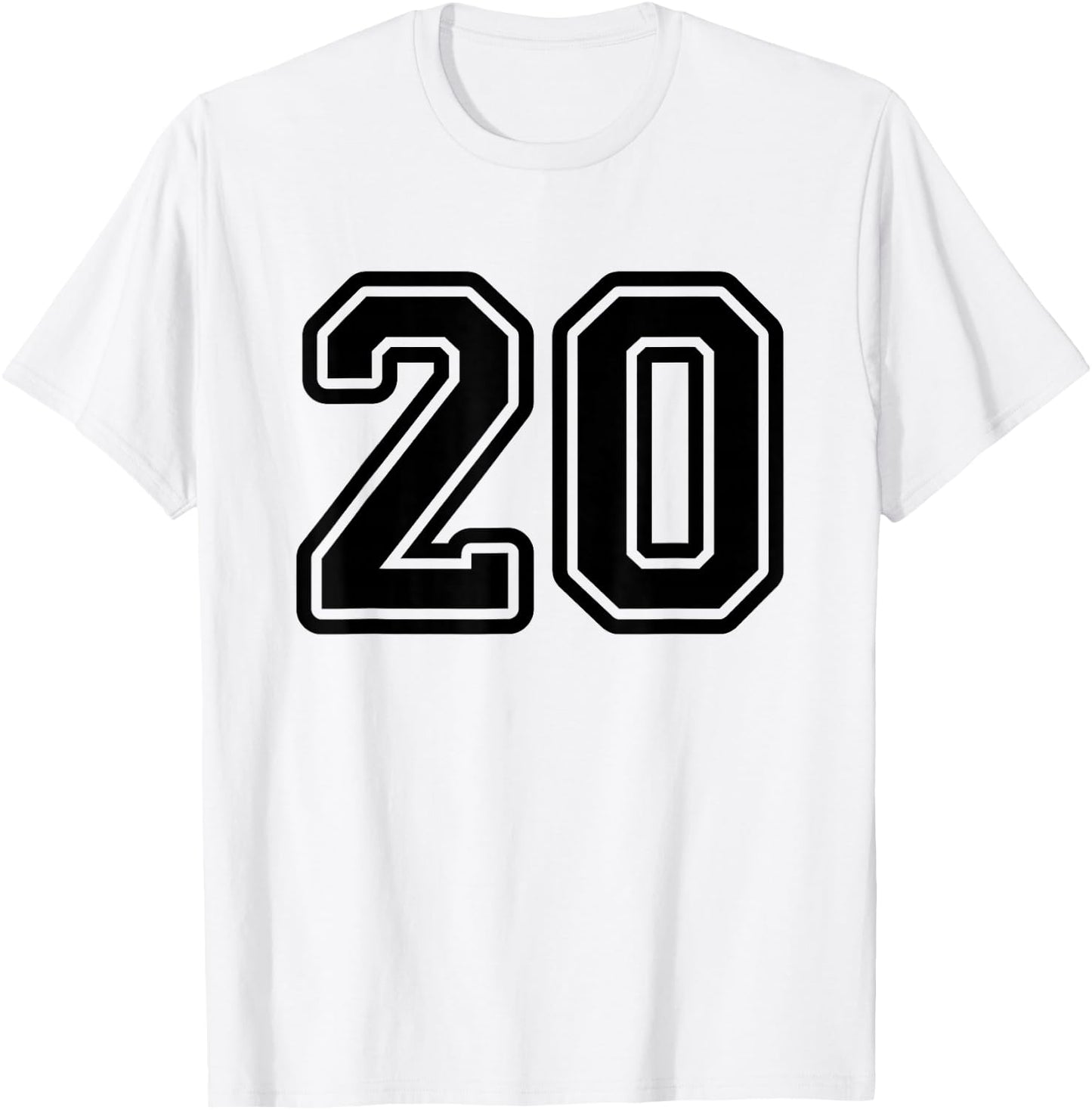 Sport Team Number #20 T-Shirt - T-Shirt | White