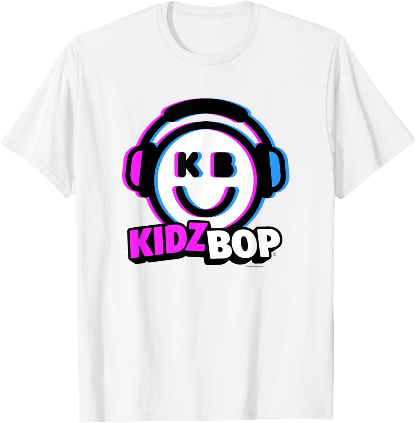 KIDZ BOP Merch – KIDZ BOP Smiley Headphones Design T-Shirt - T-Shirt | White