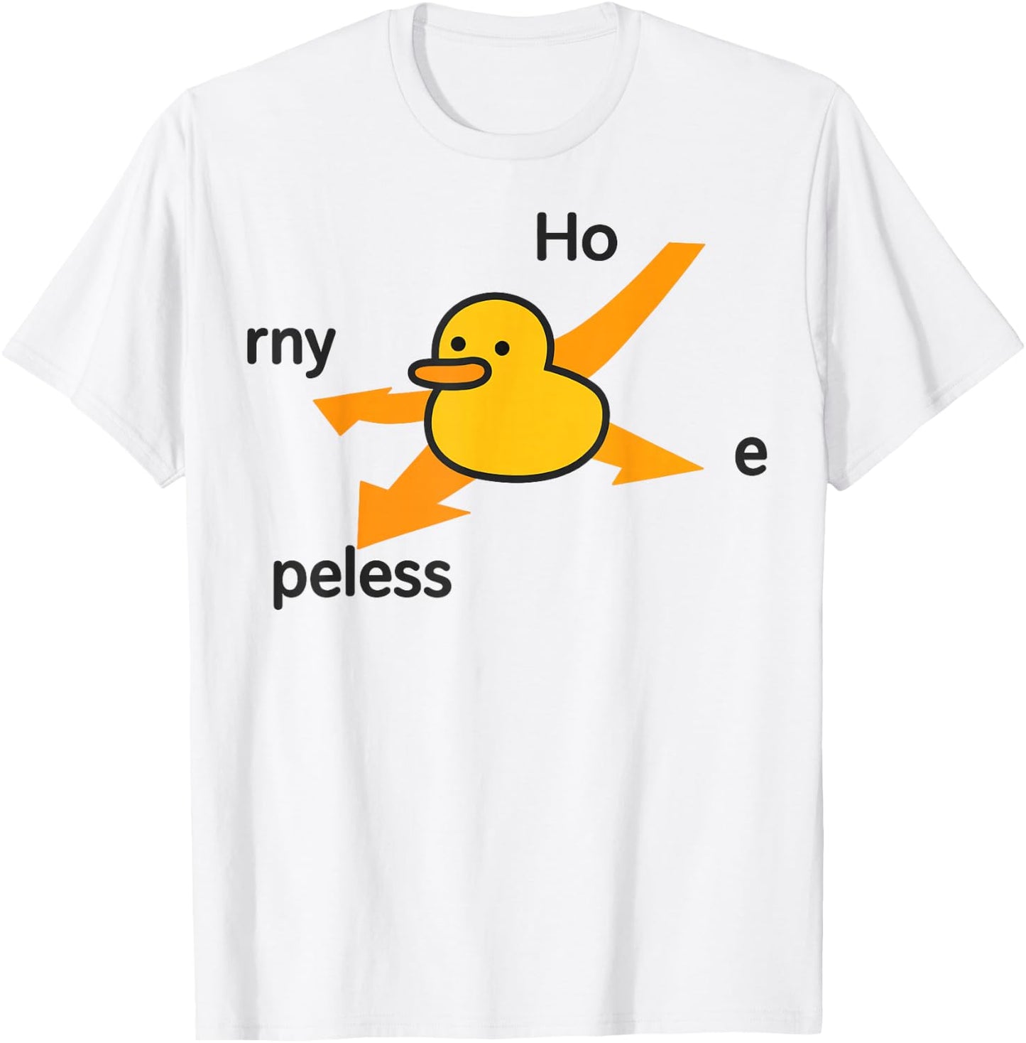 Ho Rny Peless Duck Corner Funny Dark Meme Cute Duck T-Shirt - T-Shirt | White